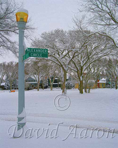 Alexander Circle near the museum with its quaint fountain and beautiful