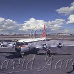 
An Electra passenger jet landing at the Industrial Airport 1971.