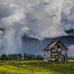 As I was driving through a storm, I came upon this old shed in southern Alberta.