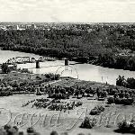 From the Elmer Luck family comes this beautiful photo taken in 1947 with a view of the Walterdale bridge and  the southside of Edmonton.