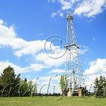 Daytime image of this oil derrick which sat on this location since the 1960's was recently relocated